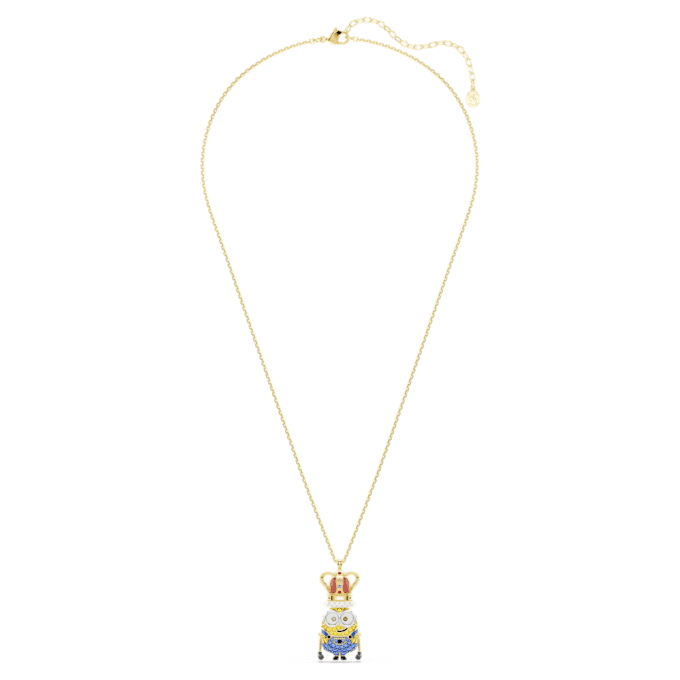 Pandantiv Minions King Bob cu pavé, multicolor, placat cu aur Pandantiv Minions King Bob cu pavé, multicolor, placat cu aur