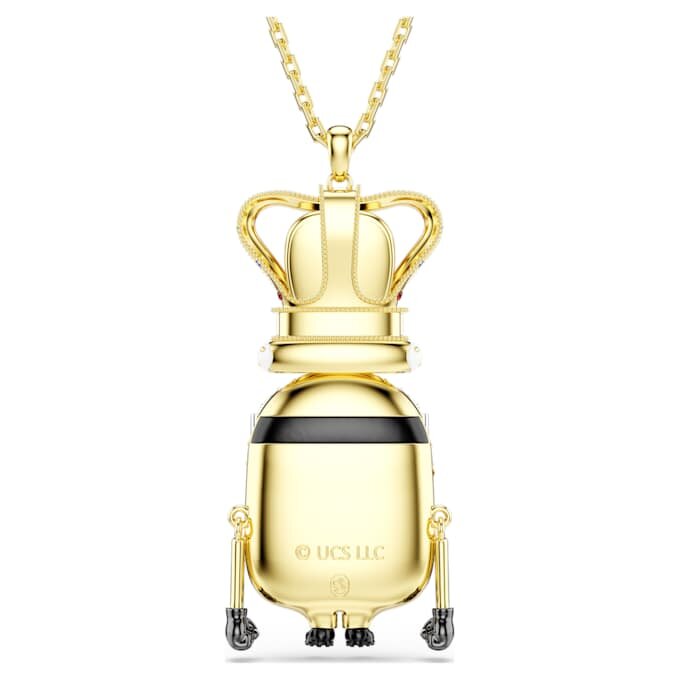 Pandantiv Minions King Bob cu pavé, multicolor, placat cu aur Pandantiv Minions King Bob cu pavé, multicolor, placat cu aur