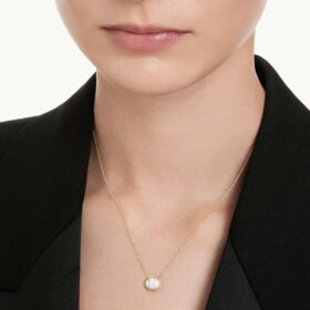Pandantiv octogonal cu diamante create în laborator, 1,0 carate în total, formă octogonală, aur galben de 14K