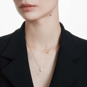 Pandantiv solitar Eternity cu diamante create în laborator, 1 Ct Tw, formă rotundă, aur galben de 14K
