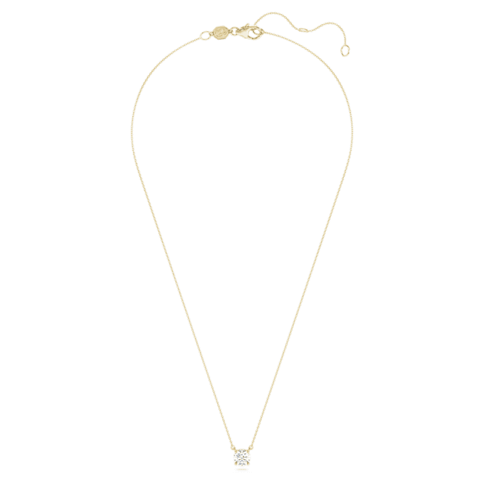 Pandantiv solitar Eternity cu diamante create în laborator, 1 Ct Tw, formă rotundă, aur galben de 14K Pandantiv solitar Eternity cu diamante create în laborator, 1 Ct Tw, formă rotundă, aur galben de 14K