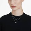 Pandantiv solitar „Eternity” cu diamante create în laborator, 2 carate în total, formă rotundă, aur alb de 14K