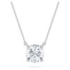 Pandantiv solitar „Eternity” cu diamante create în laborator, 2 carate în total, formă rotundă, aur alb de 14K