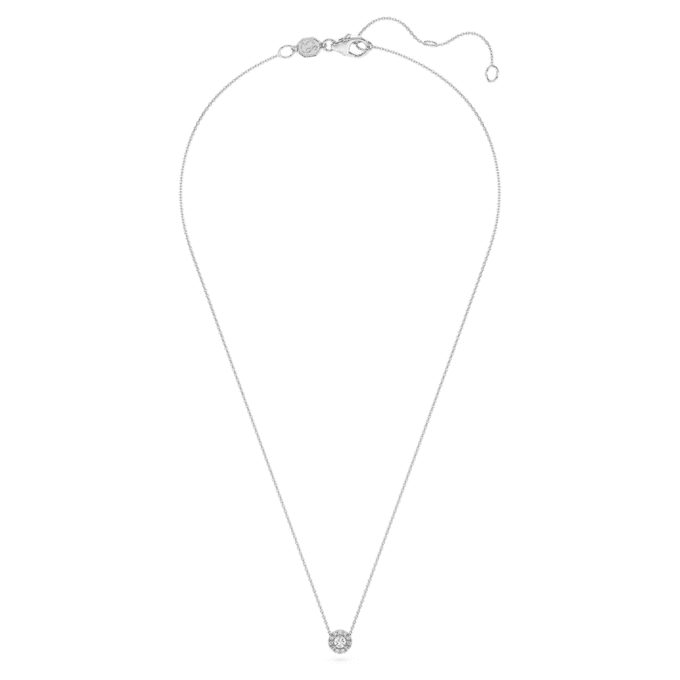 Pandantiv solitar Eternity Halo cu diamante create în laborator, 0,23 ct în total, formă rotundă, argint sterling Pandantiv solitar Eternity Halo cu diamante create în laborator, 0,23 ct în total, formă rotundă, argint sterling