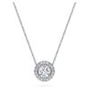Pandantiv solitar Eternity Halo cu diamante create în laborator, 0,59 carate în total, formă rotundă, aur alb de 14K Pandantiv solitar Eternity Halo cu diamante create în laborator, 0,59 carate în total, formă rotundă, aur alb de 14K