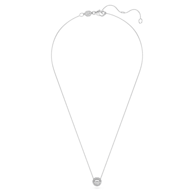 Pandantiv solitar Eternity Halo cu diamante create în laborator, 0,59 carate în total, formă rotundă, aur alb de 14K Pandantiv solitar Eternity Halo cu diamante create în laborator, 0,59 carate în total, formă rotundă, aur alb de 14K