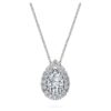 Pandantiv solitar „Eternity Halo” cu diamante create în laborator, 1 Ct Tw, formă de pară, aur alb de 14K Pandantiv solitar „Eternity Halo” cu diamante create în laborator, 1 Ct Tw, formă de pară, aur alb de 14K