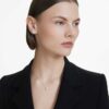 Cercei cu halou Eternity, diamante create în laborator, 0,75 carate în total, formă rotundă, aur alb de 14K