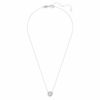 Pandantiv solitar Eternity Halo cu diamante create în laborator, 1 Ct Tw, formă rotundă, aur alb de 14K Pandantiv solitar Eternity Halo cu diamante create în laborator, 1 Ct Tw, formă rotundă, aur alb de 14K
