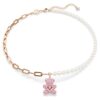 Pandantiv Teddy cu perle de cristal, ursuleț, roz, placat cu aur roz Pandantiv Teddy cu perle de cristal, ursuleț, roz, placat cu aur roz