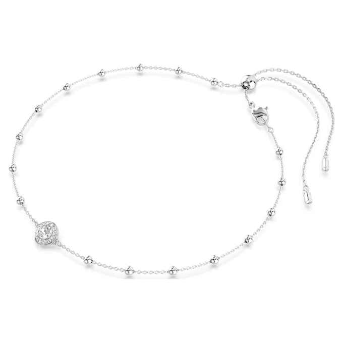 Pandantiv Una Angelic cu tăietură rotundă, motive pe ambele fețe, alb, placat cu rodiu Pandantiv Una Angelic cu tăietură rotundă, motive pe ambele fețe, alb, placat cu rodiu