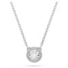 Pandantiv Una Angelic cu tăietură rotundă, pavé, alb, placat cu rodiu Pandantiv Una Angelic cu tăietură rotundă, pavé, alb, placat cu rodiu