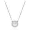 Pandantiv Una Angelic cu tăietură rotundă, pavé, alb, placat cu rodiu Pandantiv Una Angelic cu tăietură rotundă, pavé, alb, placat cu rodiu