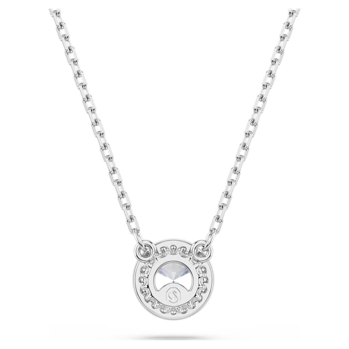 Pandantiv Una Angelic cu tăietură rotundă, pavé, alb, placat cu rodiu Pandantiv Una Angelic cu tăietură rotundă, pavé, alb, placat cu rodiu