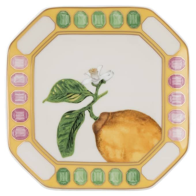 Porțelan Idyllia Vide Poche, motiv imprimat cu cristale, lămâie, galben Porțelan Idyllia Vide Poche, motiv imprimat cu cristale, lămâie, galben