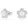 Set Ariana Grande X Swarovski cu perle de cristal, tăietură rotundă, floare, alb, placat cu rodiu Set Ariana Grande X Swarovski cu perle de cristal, tăietură rotundă, floare, alb, placat cu rodiu