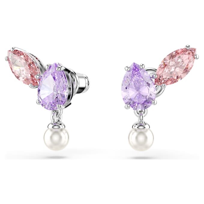 Set Ariana Grande X Swarovski cu tăieturi mixte, multicolor, placat cu rodiu Set Ariana Grande X Swarovski cu tăieturi mixte, multicolor, placat cu rodiu