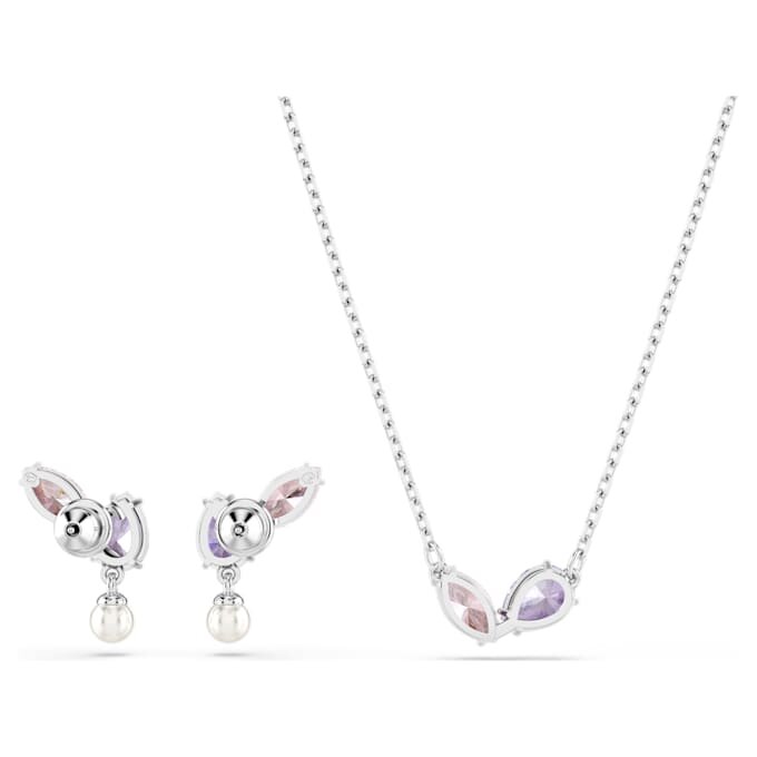 Set Ariana Grande X Swarovski cu tăieturi mixte, multicolor, placat cu rodiu Set Ariana Grande X Swarovski cu tăieturi mixte, multicolor, placat cu rodiu