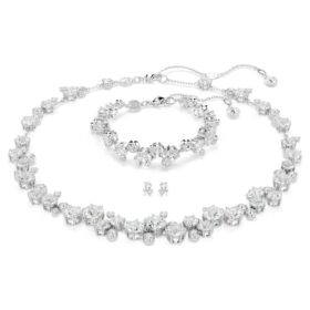 Set Constella cu tăieturi mixte, alb, placat cu rodiu Set Constella cu tăieturi mixte, alb, placat cu rodiu