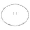 Set de brățări Matrix Tennis cu tăietură rotundă, alb, placat cu rodiu Set de brățări Matrix Tennis cu tăietură rotundă, alb, placat cu rodiu