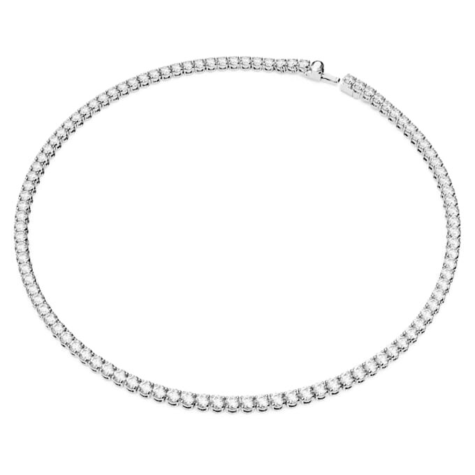 Set de brățări Matrix Tennis cu tăietură rotundă, alb, placat cu rodiu Set de brățări Matrix Tennis cu tăietură rotundă, alb, placat cu rodiu