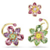 Set de cercei Idyllia (3), design asimetric, tăieturi mixte, flori, multicolori, placat cu aur Set de cercei Idyllia (3), design asimetric, tăieturi mixte, flori, multicolori, placat cu aur