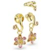 Set de cercei Idyllia (3), tăieturi mixte, flori, multicolori, placat cu aur