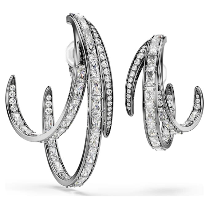 Set de cercei tip ear cuff din Colecția Vienna (3) Pene, Alb, placat cu ruteniu Set de cercei tip ear cuff din Colecția Vienna (3) Pene, Alb, placat cu ruteniu