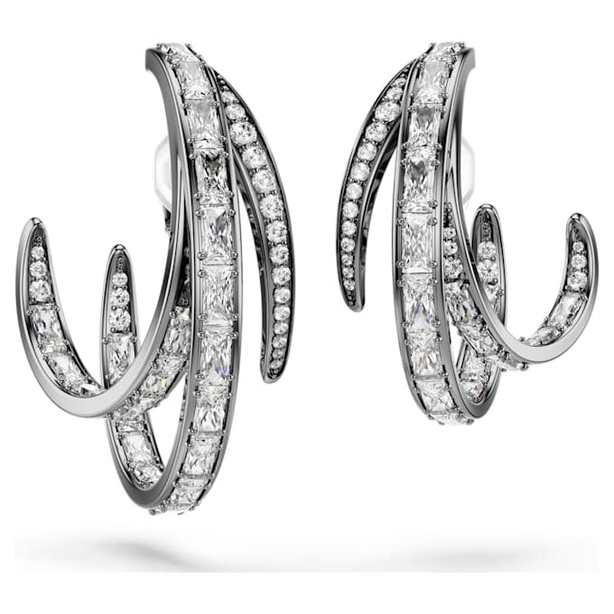 Set de cercei tip ear cuff din Colecția Vienna (3) Pene, Alb, placat cu ruteniu Set de cercei tip ear cuff din Colecția Vienna (3) Pene, Alb, placat cu ruteniu