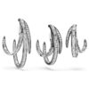 Set de cercei tip ear cuff din Colecția Vienna (3) Pene, Alb, placat cu ruteniu Set de cercei tip ear cuff din Colecția Vienna (3) Pene, Alb, placat cu ruteniu