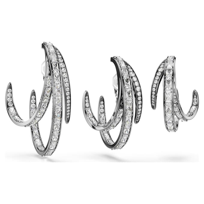 Set de cercei tip ear cuff din Colecția Vienna (3) Pene, Alb, placat cu ruteniu Set de cercei tip ear cuff din Colecția Vienna (3) Pene, Alb, placat cu ruteniu