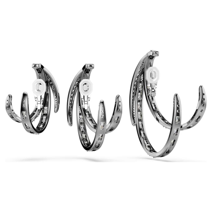 Set de cercei tip ear cuff din Colecția Vienna (3) Pene, Alb, placat cu ruteniu Set de cercei tip ear cuff din Colecția Vienna (3) Pene, Alb, placat cu ruteniu