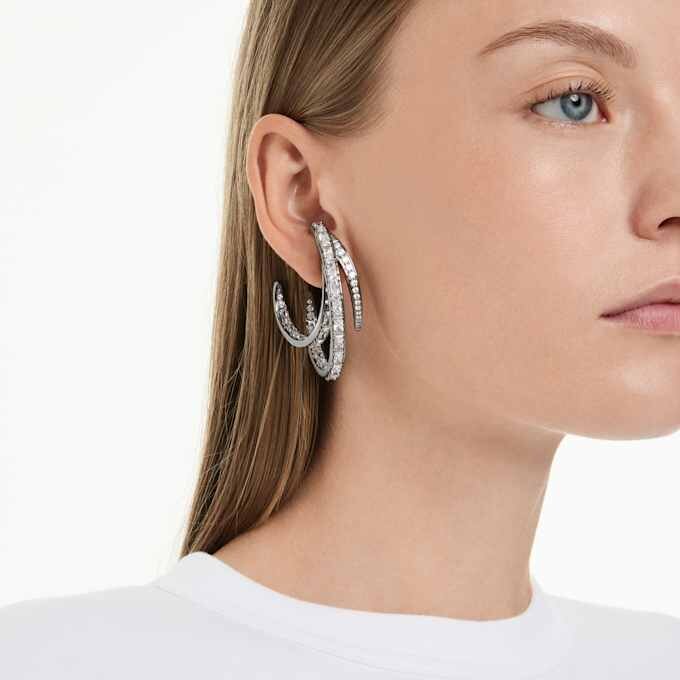 Set de cercei tip ear cuff din Colecția Vienna (3) Pene, Alb, placat cu ruteniu Set de cercei tip ear cuff din Colecția Vienna (3) Pene, Alb, placat cu ruteniu