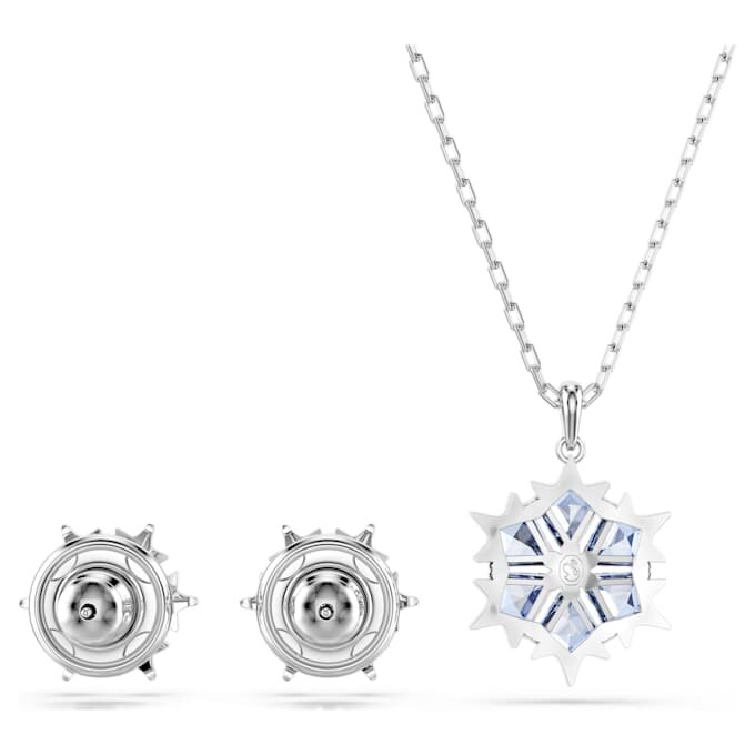 Set Magic „Fulgi de zăpadă”, albastru, placat cu rodiu Set Magic „Fulgi de zăpadă”, albastru, placat cu rodiu