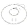 Set Matrix cu perle de cristal, tăietură rotundă, alb, placat cu rodiu Set Matrix cu perle de cristal, tăietură rotundă, alb, placat cu rodiu