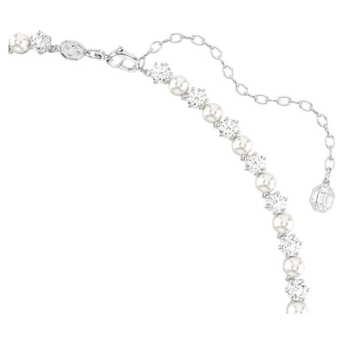 Set Matrix cu perle de cristal, tăietură rotundă, alb, placat cu rodiu Set Matrix cu perle de cristal, tăietură rotundă, alb, placat cu rodiu
