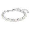 Set Matrix cu perle de cristal, tăietură rotundă, alb, placat cu rodiu Set Matrix cu perle de cristal, tăietură rotundă, alb, placat cu rodiu
