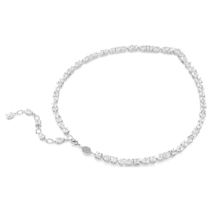Set Mesmera cu tăieturi mixte, alb, placat cu rodiu Set Mesmera cu tăieturi mixte, alb, placat cu rodiu