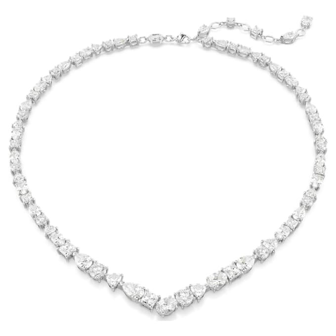 Set Mesmera cu tăieturi mixte, alb, placat cu rodiu Set Mesmera cu tăieturi mixte, alb, placat cu rodiu