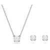 Set Stilla cu tăietură rotundă, alb, placat cu rodiu Set Stilla cu tăietură rotundă, alb, placat cu rodiu