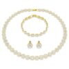Set „Una Angelic” (3 piese), tăietură rotundă, alb, placat cu aur Set „Una Angelic” (3 piese), tăietură rotundă, alb, placat cu aur