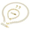 Set „Una Angelic” (3 piese), tăietură rotundă, alb, placat cu aur Set „Una Angelic” (3 piese), tăietură rotundă, alb, placat cu aur