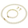 Set „Una Angelic” (3 piese), tăietură rotundă, alb, placat cu aur Set „Una Angelic” (3 piese), tăietură rotundă, alb, placat cu aur