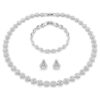 Set Una Angelic (3), tăietură rotundă, alb, placat cu rodiu Set Una Angelic (3), tăietură rotundă, alb, placat cu rodiu