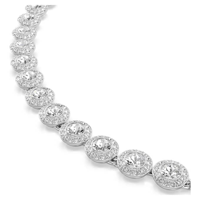 Set Una Angelic (3), tăietură rotundă, alb, placat cu rodiu Set Una Angelic (3), tăietură rotundă, alb, placat cu rodiu