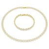 Set Una Angelic cu tăietură rotundă, alb, placat cu aur Set Una Angelic cu tăietură rotundă, alb, placat cu aur