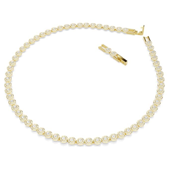 Set Una Angelic cu tăietură rotundă, alb, placat cu aur Set Una Angelic cu tăietură rotundă, alb, placat cu aur