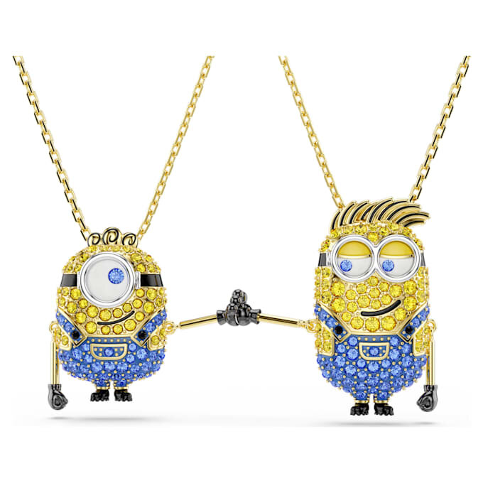 Setul Minions James și Henry cu pavé multicolor, placat cu aur Setul Minions James și Henry cu pavé multicolor, placat cu aur