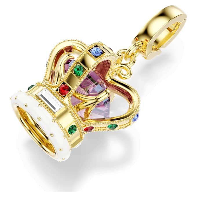 Talisman coroană Minions cu tăieturi mixte, multicolor, placat cu aur Talisman coroană Minions cu tăieturi mixte, multicolor, placat cu aur