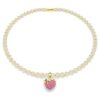 Talisman Idyllia cu tăietură rotundă, inimă, roz, placat cu ton auriu Talisman Idyllia cu tăietură rotundă, inimă, roz, placat cu ton auriu